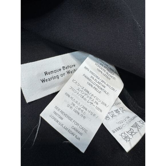 J Crew Leather Panel Dress Bodycon Stretch Zip Cuffs In Black Womens Size 8 - Picture 6 of 12